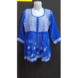chikankari Short kurti Sheffon / Georgtte 
