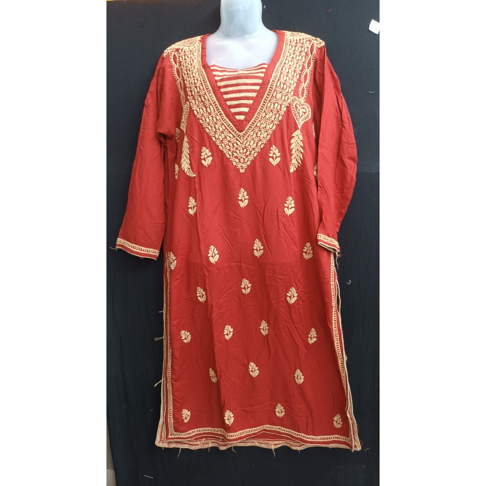  chikankari rayon kurti