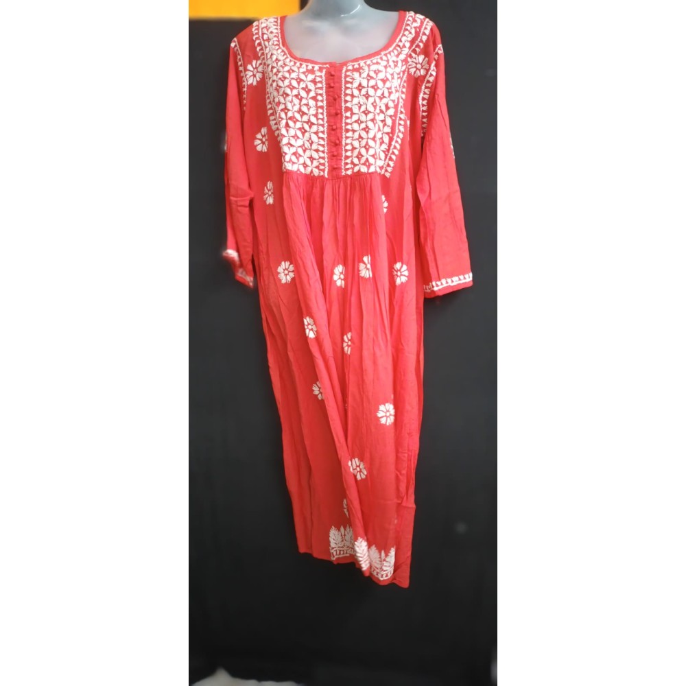 Chikankari Modal Long Gown