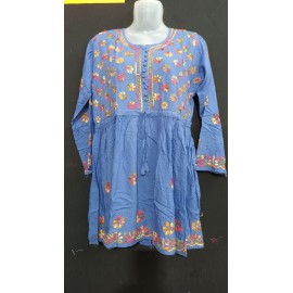 Chikankari Rayon Short Gown