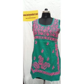  Chikankari Cambric cotton Short  Kurti 