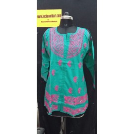  Chikankari Cambric cotton Short  Kurti 