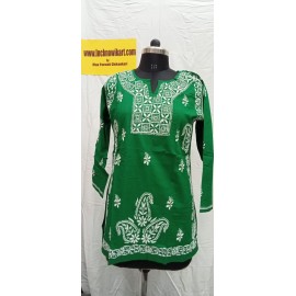  Chikankari Cambric cotton Short  Kurti 