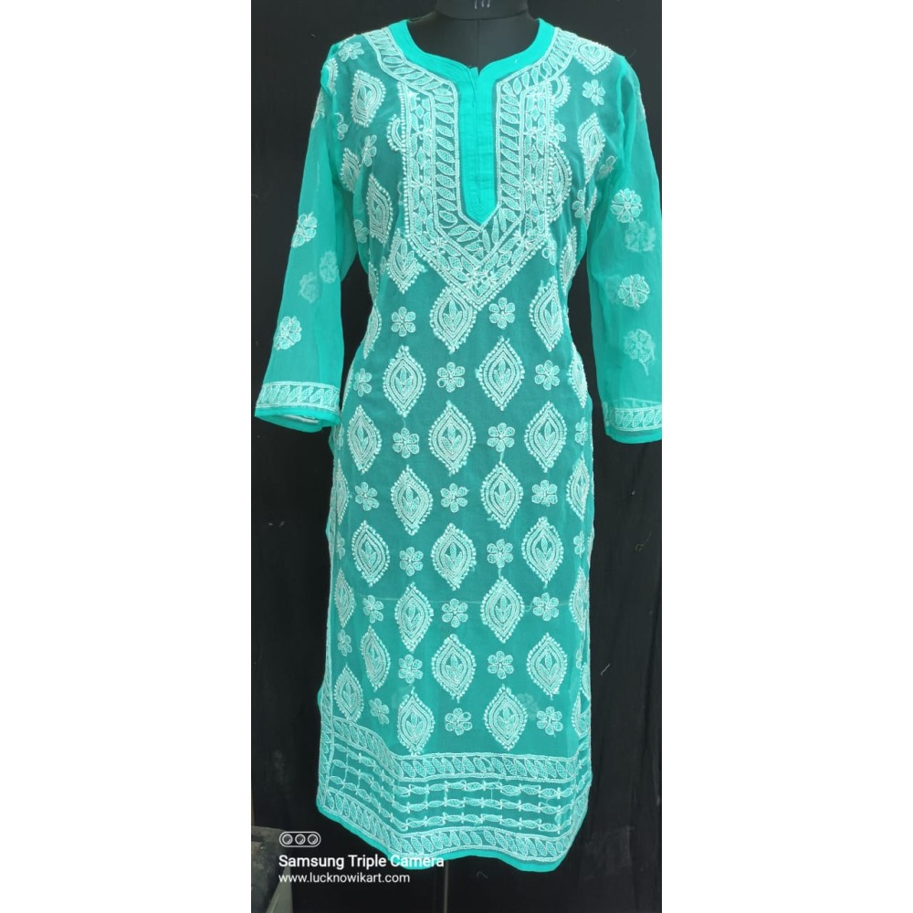 Chikankari Boota Jall Kurti