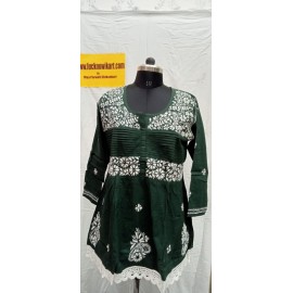  Chikankari Cambric cotton Short  Kurti 