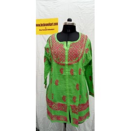 Cambric cotton Short chikankari Kurti 