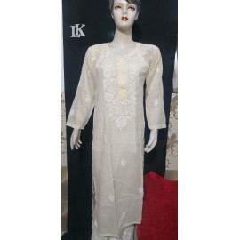 lucknowikart Chiknakri Cotton Kota gala boti Kurti with Mukesh work