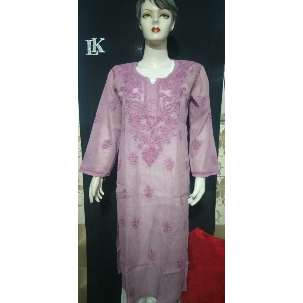 lucknowikart Chiknakri Cotton Kota gala boti Kurti 