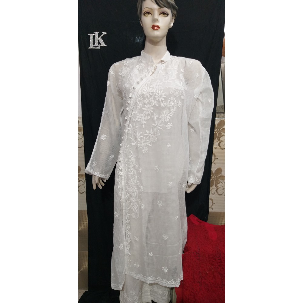 Cotton White Lucknow Chikan Kurti, Size: M at best price in Lucknow | ID:  2849488170812