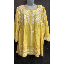 Chikankari Rayon Short Gown