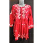 Chikankari Rayon Short Gown