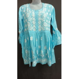 Chikankari Rayon Short Gown