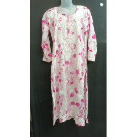 Chikankari Mal cotton printed Kurti 