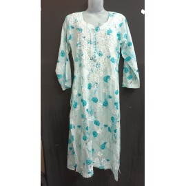 Chikankari Mal cotton printed Kurti 