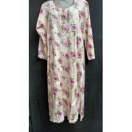 Chikankari Mal cotton printed Kurti 