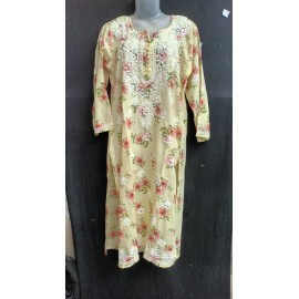 Chikankari Mal cotton printed Kurti 