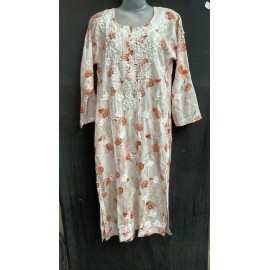 Chikankari Mal cotton printed Kurti 