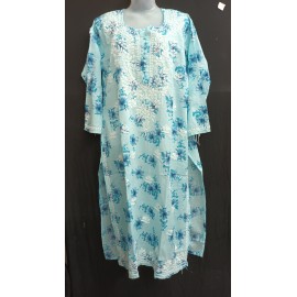 Chikankari Mal cotton printed Kurti 