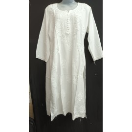 Chikankari Rose print Rayon Kurti