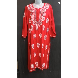 Chikankari Rose print Rayon Kurti