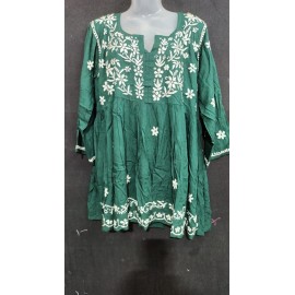 Chikankari Rayon Short Gown