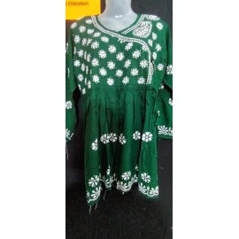 Chikankari Rayon Short Gown