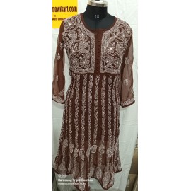 Chikankari Yog Anarkali Kurti