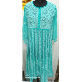 Chikankari Yog Anarkali Kurti