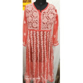 Chikankari Yog Anarkali Kurti