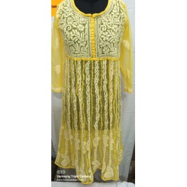 Chikankari Yog Anarkali Kurti