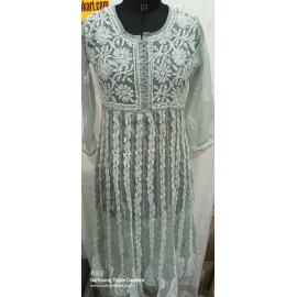 Chikankari Yog Anarkali Kurti