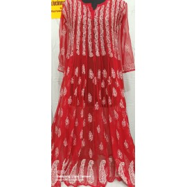 Chikankari Women's Chikan Georgette 56 Kali