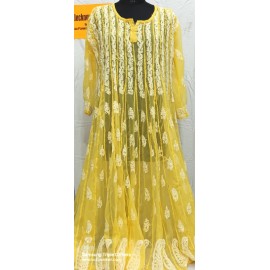 Chikankari Women's Chikan Georgette 56 Kali