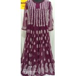 Chikankari Women's Chikan Georgette 56 Kali