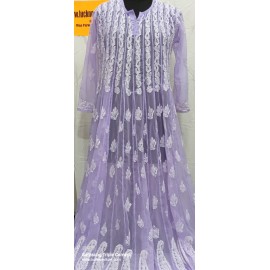 Chikankari Women's Chikan Georgette 56 Kali