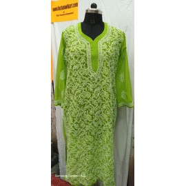 Chikankari Front Jaal Kurti  Georgtte 