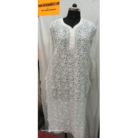 Chikankari Front Jaal Kurti  Georgtte 