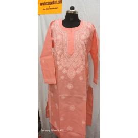 chikankari cotton kurti Gala booti 