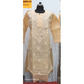 chikankari cotton kurti Gala booti 