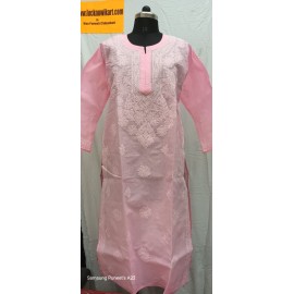 chikankari cotton kurti Gala booti 