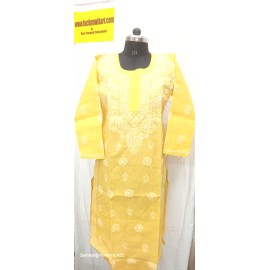 chikankari cotton kurti Gala booti 