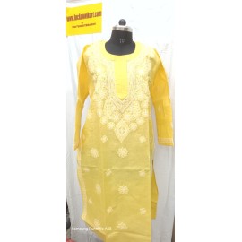 chikankari cotton kurti Gala booti 