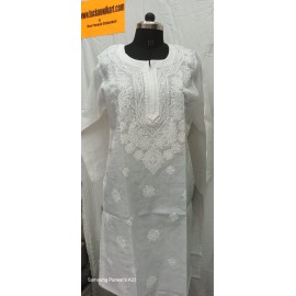 chikankari cotton kurti Gala booti 