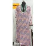 Lucknowi Chikankari Fine Handwork Front Jaal Long kurti 