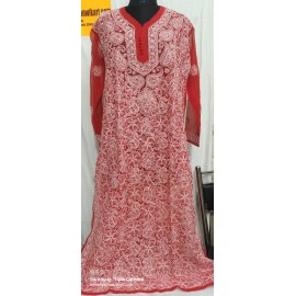 Lucknowi Chikankari Fine Handwork Front Jaal 