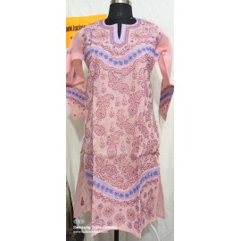 Lucknowi cotton front jall chikankari Kurti 